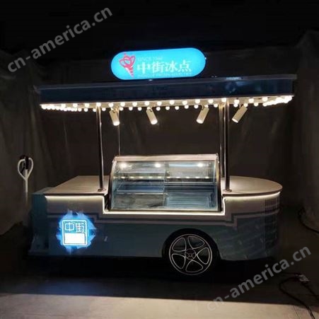 风冷雪糕柜电动手推车 移动冰淇淋售卖车 电动款可移动