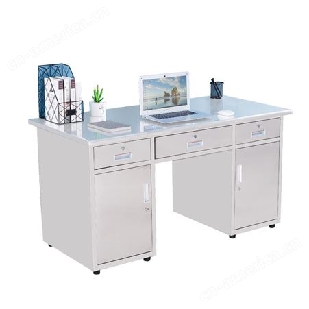 不锈钢办公桌 收纳抽屉柜写字台 收银桌操作工作台