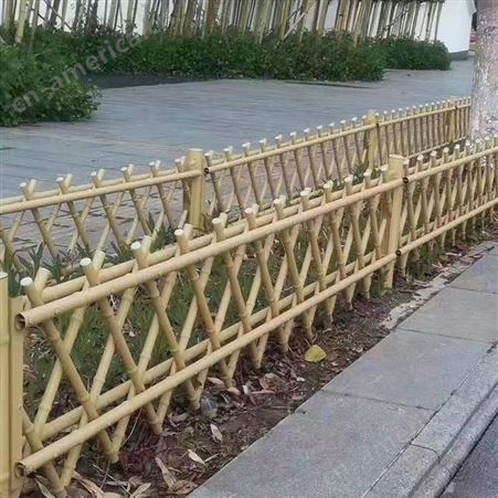 乡村仿竹篱笆栅栏现货 绿色黄色仿竹护栏 奥焱 可按需定制