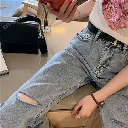郑州今年流行的牛仔裤沧州明珠2022年直筒女装牛仔短裤