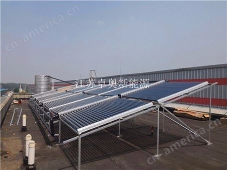 上海崇明服装厂36组太阳能热水工程投放使用中 江苏卓奥太阳能热水系统