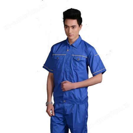 工作服套装 半袖夏季工程夹克衫 工装厂服汽修服 加工定制服务
