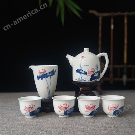 家用茶壶 茶杯陶瓷整套茶具茶盘套装工厂可加logo图案