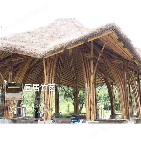 竹建筑 厂家设计安装  简单造型室外异形竹建筑