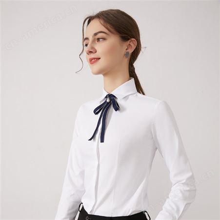职业员工套装女衬衫定做 办公室工装 衬衣定制工作服订做批量生产