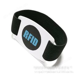 Mifare EV1景区门票腕带卡 NFC织唛卡弹力带 双孔表盘RFID小卡