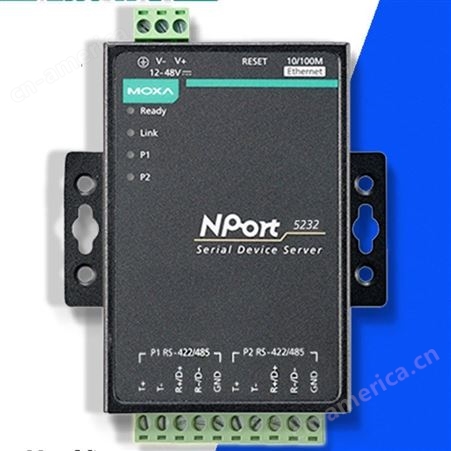 MOXA NPort5232 2口RS422/485转网口 摩莎 串口服务器