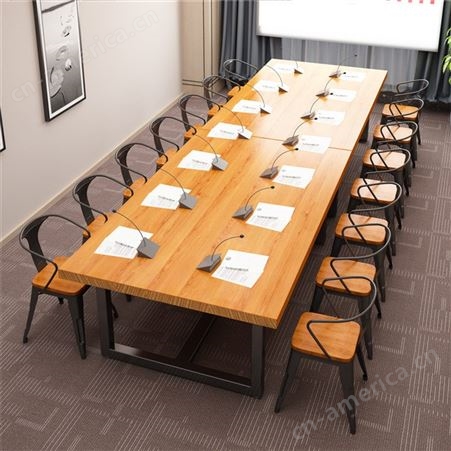 板式会议桌 现代长条会议桌 办公室会议桌 时尚简约 青岛世景家具
