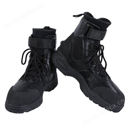 水域救援靴 黑色消防冰面抢险鞋子 高帮防滑防护轻便涉水探险鞋 华邦 厂家直供