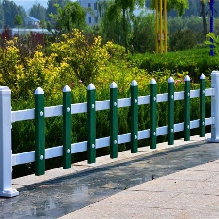 钢制草坪栅栏小区公园绿化带白色pvc塑钢庭院栏杆园艺花坛草坪护栏