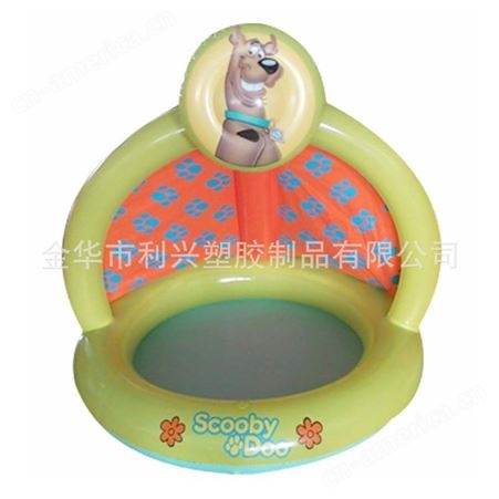圆形带蓬pvc充气游泳水池 充气水池 儿童戏水池 海洋球池