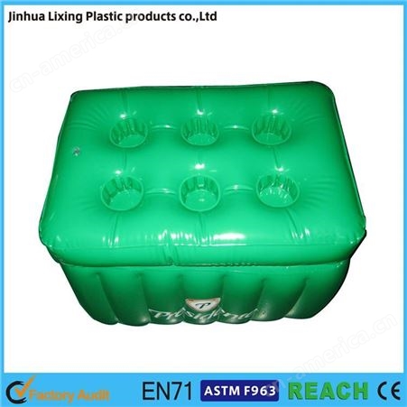 【厂家定制】PVC充气杯座 带盖子充气冰桶 带杯座孔冰桶 充气玩具