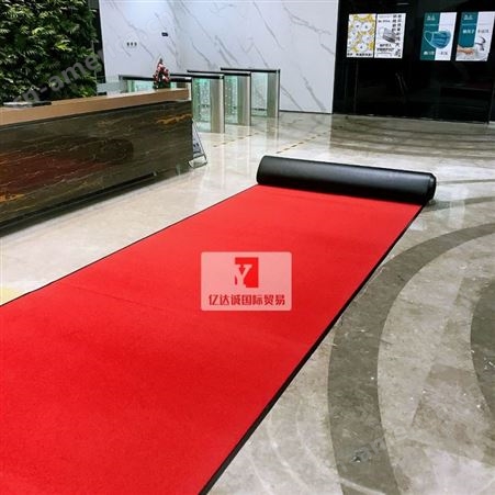 VIP贵宾红地垫宾馆酒店开业迎宾红地毯中国红喜庆尼龙红LOGO门垫
