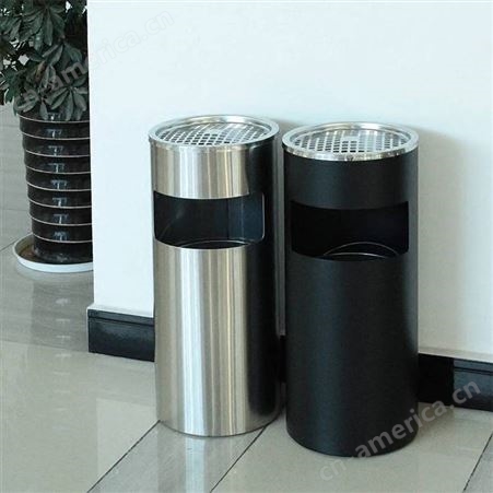 办公楼用不锈钢分类垃圾桶清洁桶可回收不可回收箱