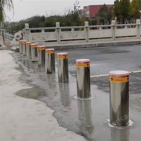 不锈钢地柱 防撞路桩全自动升降地桩 电动液压隔离柱