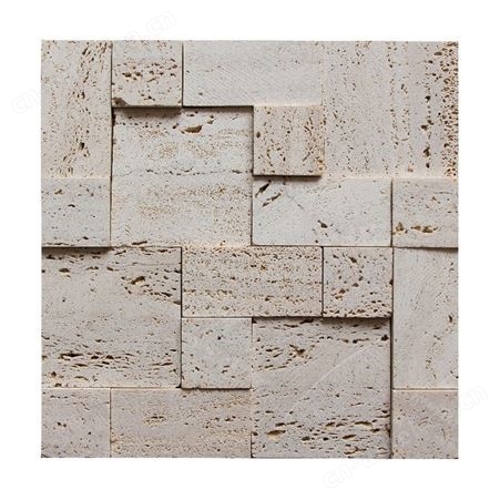 咖色石材3D凹凸大理石马赛克背景墙 吧台前台瓷砖