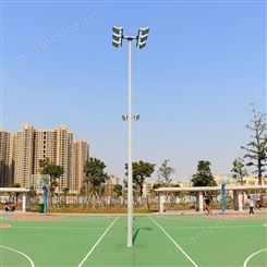 篮球场照明灯杆高度选择 优格6-8米篮球场灯杆发售
