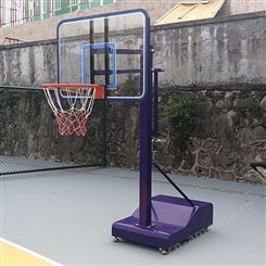 香洲区 学校简易式可移动篮球架 篮球场画线