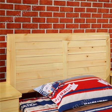 厂家溢彩家具厂家批发订做制床头柜出租松木床单层单人床员工宿舍实木床1.2米1.8米TM-1190溢彩家具